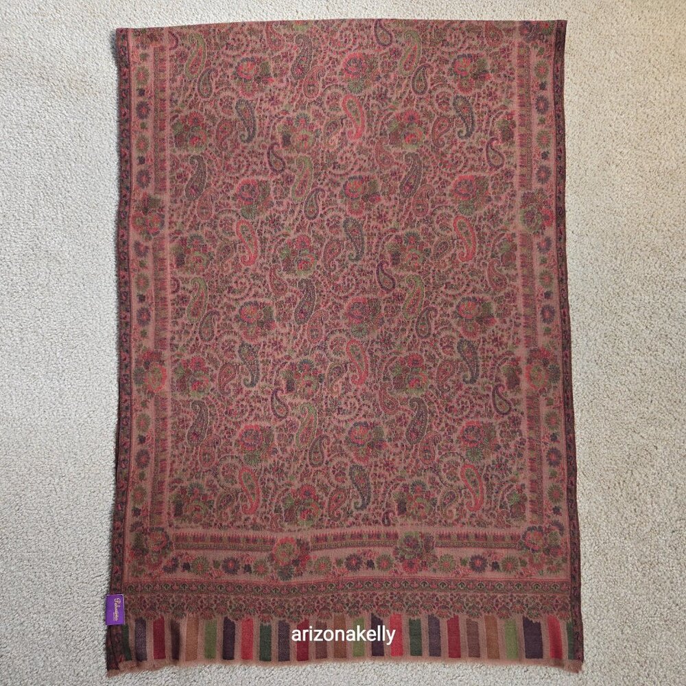NWT Wool Scarf Lightweight Colorful Paisley - Picture 7 of 11